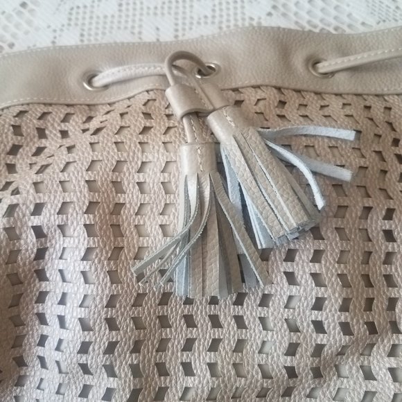 J. McLaughlin Bags Vintage J Mclaughlin Light Gold Leather Bucket